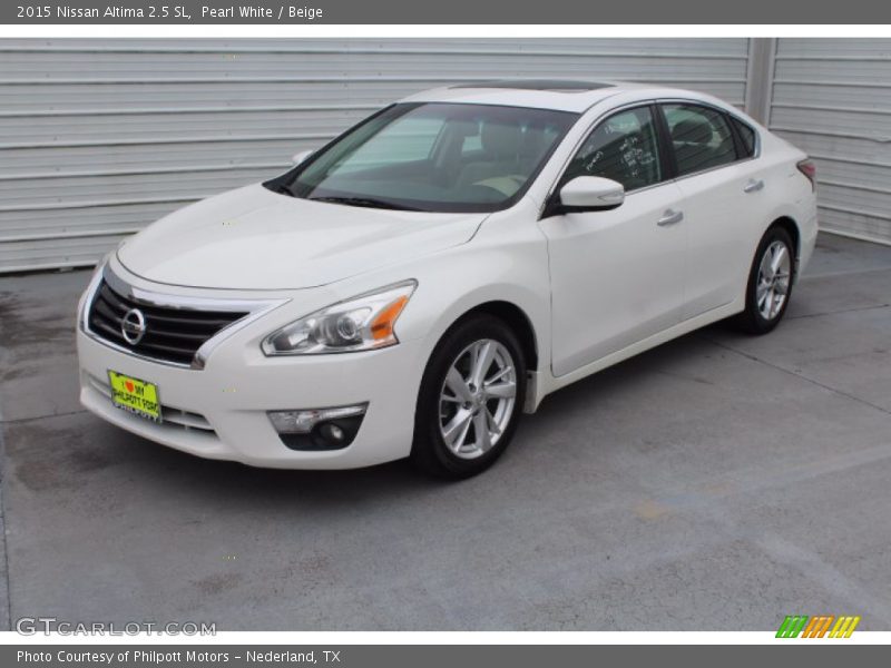 Pearl White / Beige 2015 Nissan Altima 2.5 SL