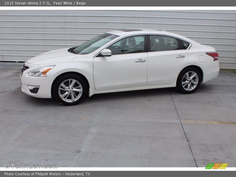 Pearl White / Beige 2015 Nissan Altima 2.5 SL