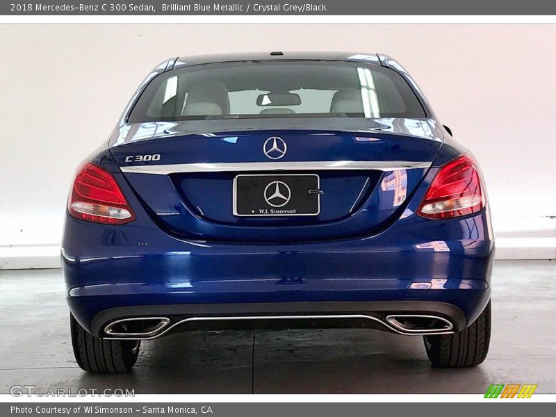 Brilliant Blue Metallic / Crystal Grey/Black 2018 Mercedes-Benz C 300 Sedan