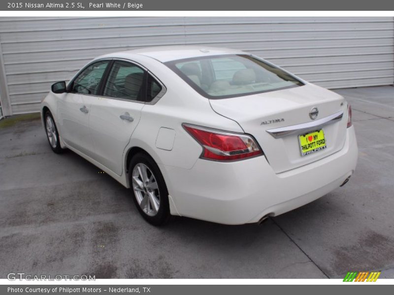 Pearl White / Beige 2015 Nissan Altima 2.5 SL