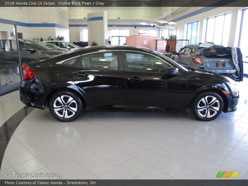 Crystal Black Pearl / Gray 2018 Honda Civic LX Sedan