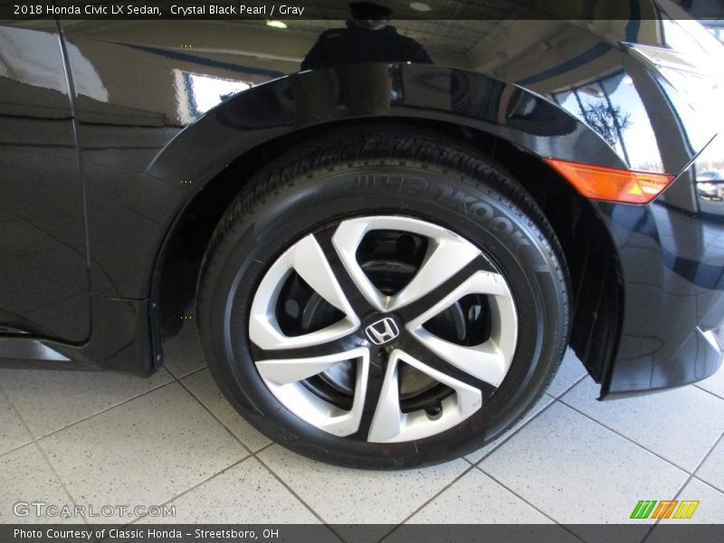 Crystal Black Pearl / Gray 2018 Honda Civic LX Sedan