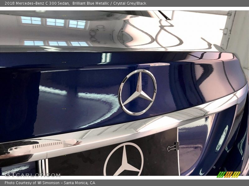 Brilliant Blue Metallic / Crystal Grey/Black 2018 Mercedes-Benz C 300 Sedan