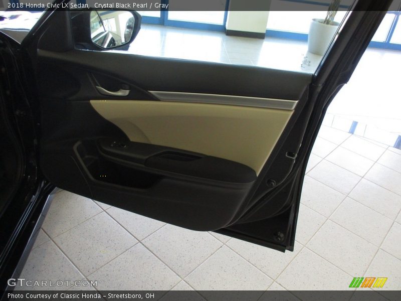 Crystal Black Pearl / Gray 2018 Honda Civic LX Sedan