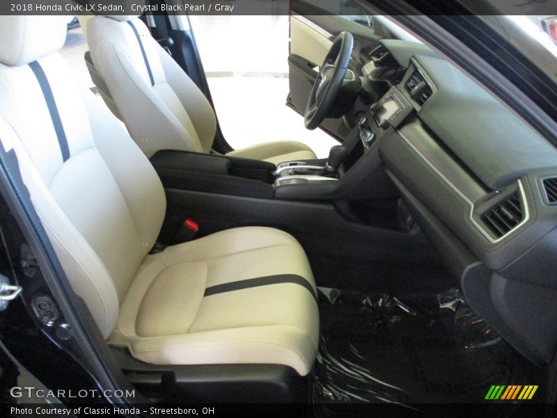 Crystal Black Pearl / Gray 2018 Honda Civic LX Sedan