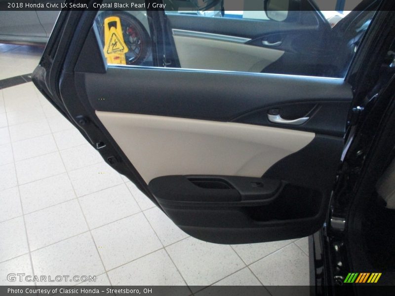 Crystal Black Pearl / Gray 2018 Honda Civic LX Sedan