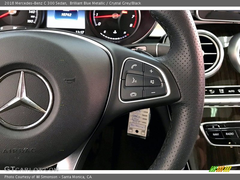 Brilliant Blue Metallic / Crystal Grey/Black 2018 Mercedes-Benz C 300 Sedan