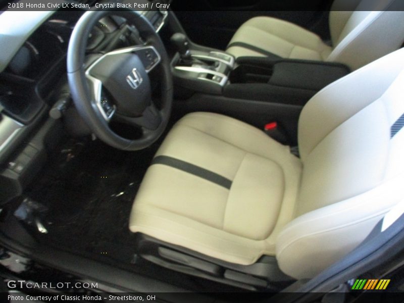 Crystal Black Pearl / Gray 2018 Honda Civic LX Sedan