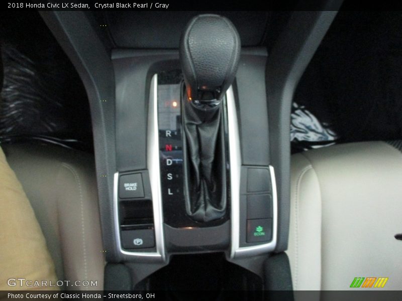Crystal Black Pearl / Gray 2018 Honda Civic LX Sedan