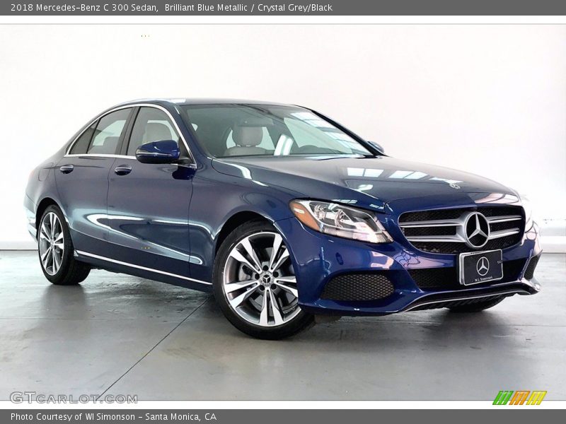 Brilliant Blue Metallic / Crystal Grey/Black 2018 Mercedes-Benz C 300 Sedan