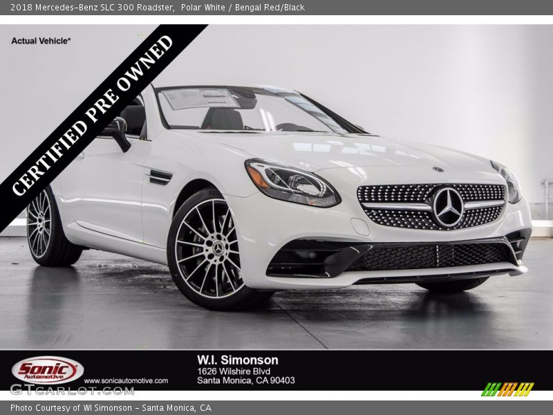 Polar White / Bengal Red/Black 2018 Mercedes-Benz SLC 300 Roadster