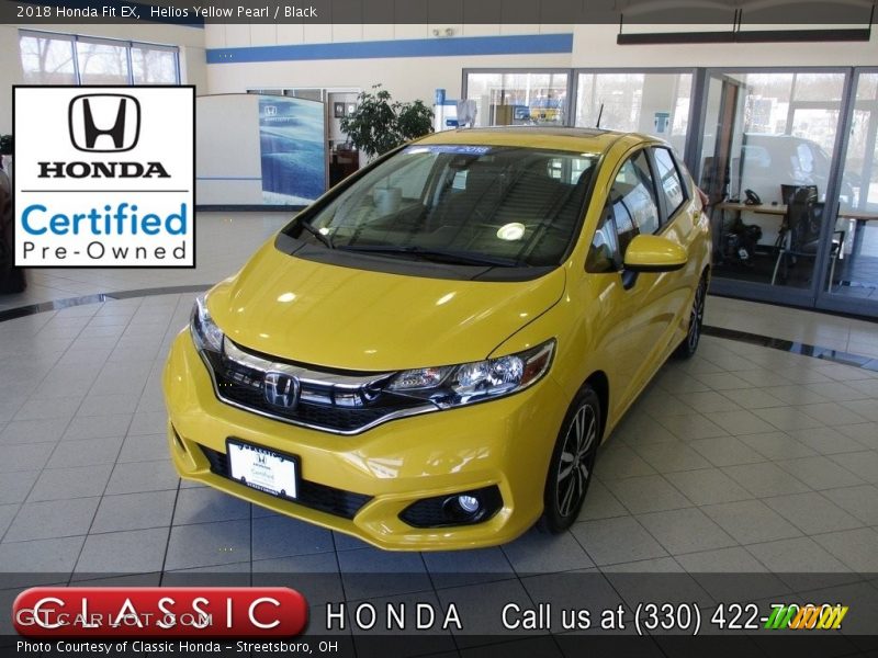 Helios Yellow Pearl / Black 2018 Honda Fit EX