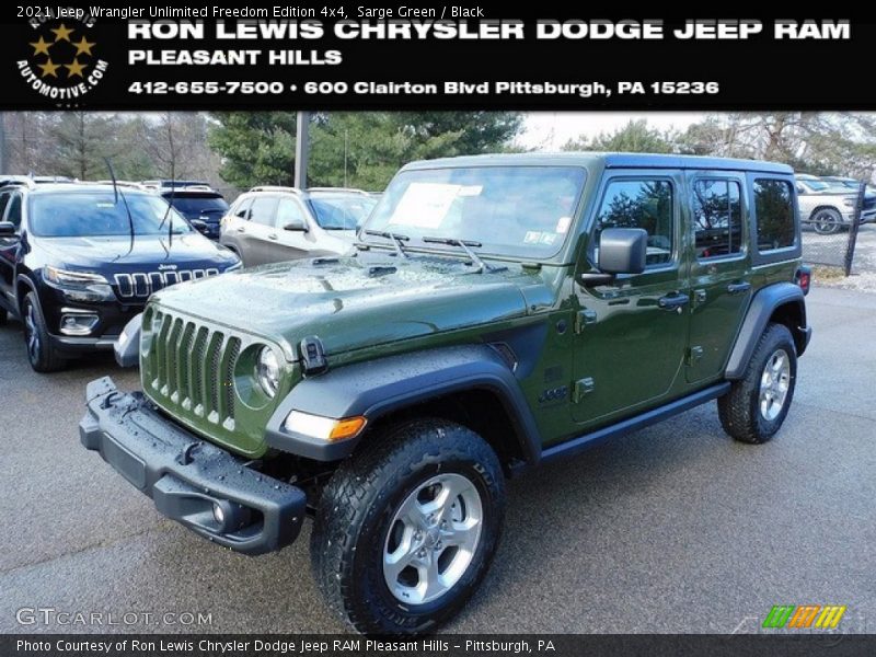 Sarge Green / Black 2021 Jeep Wrangler Unlimited Freedom Edition 4x4