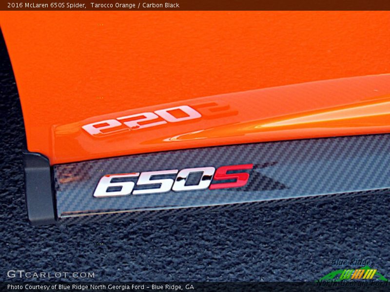 Tarocco Orange / Carbon Black 2016 McLaren 650S Spider