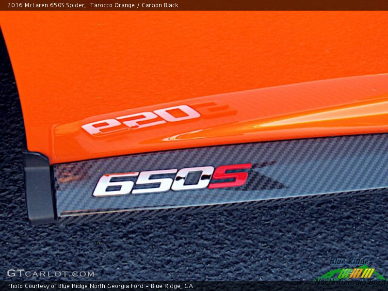 Tarocco Orange / Carbon Black 2016 McLaren 650S Spider