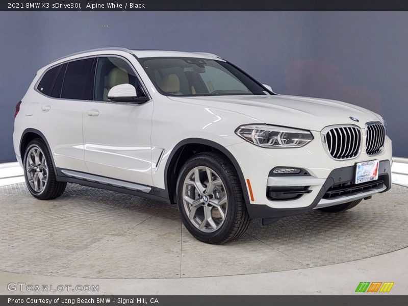 Alpine White / Black 2021 BMW X3 sDrive30i