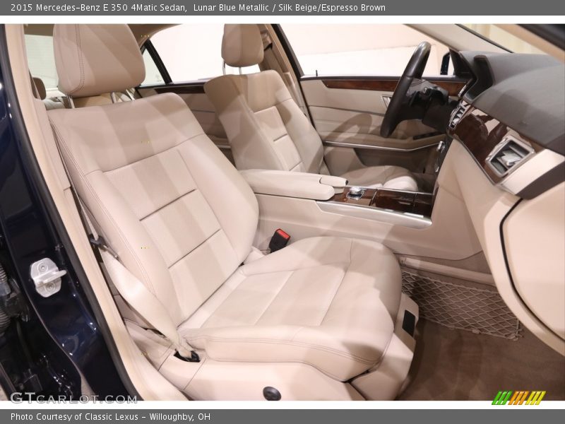 Lunar Blue Metallic / Silk Beige/Espresso Brown 2015 Mercedes-Benz E 350 4Matic Sedan