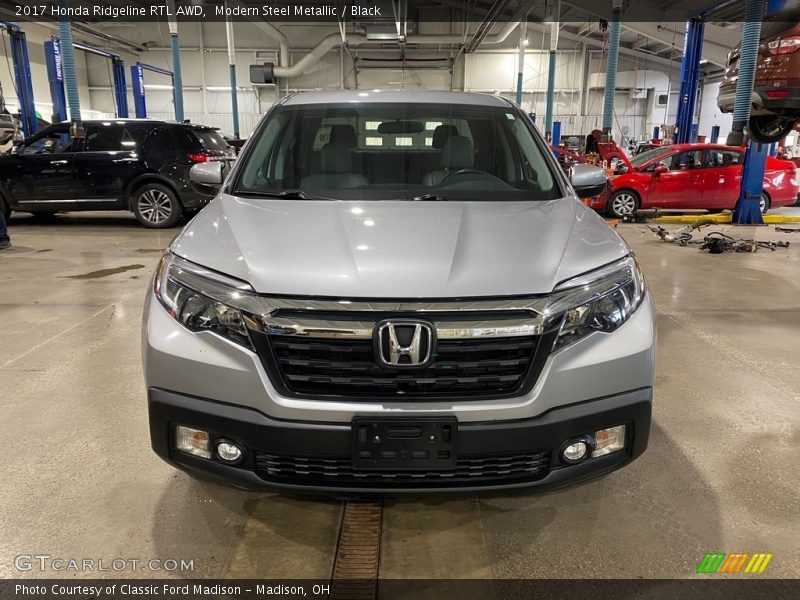 Modern Steel Metallic / Black 2017 Honda Ridgeline RTL AWD