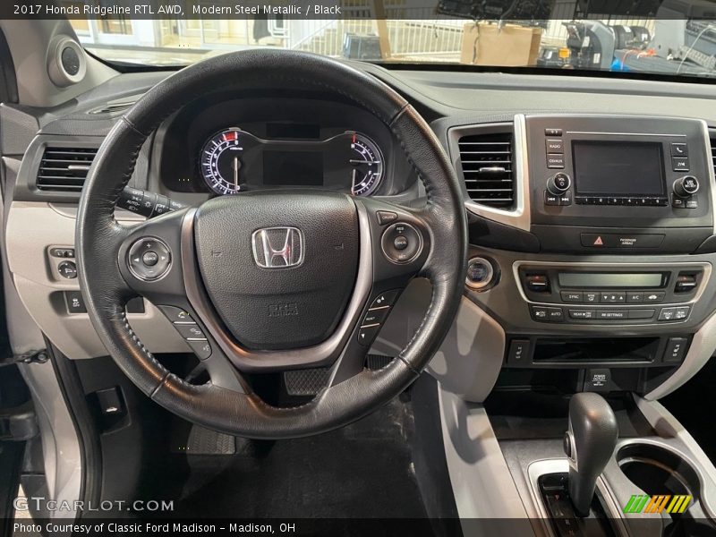Modern Steel Metallic / Black 2017 Honda Ridgeline RTL AWD