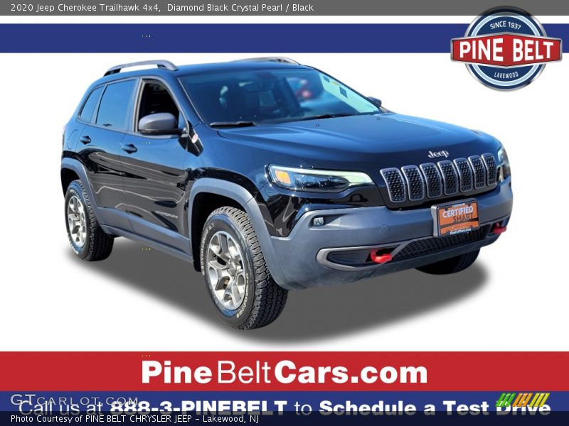 Diamond Black Crystal Pearl / Black 2020 Jeep Cherokee Trailhawk 4x4