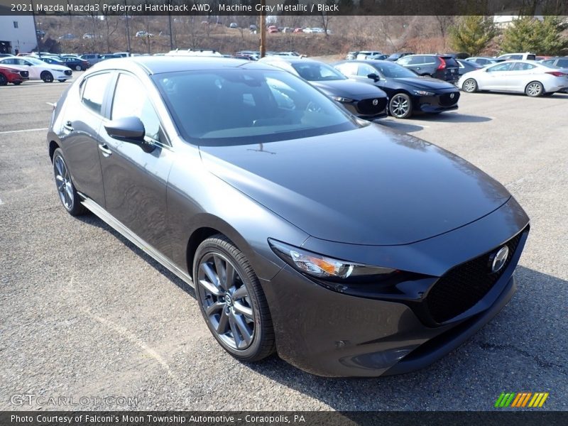 Machine Gray Metallic / Black 2021 Mazda Mazda3 Preferred Hatchback AWD