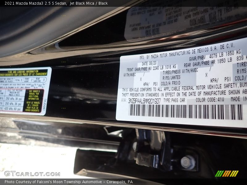 Jet Black Mica / Black 2021 Mazda Mazda3 2.5 S Sedan