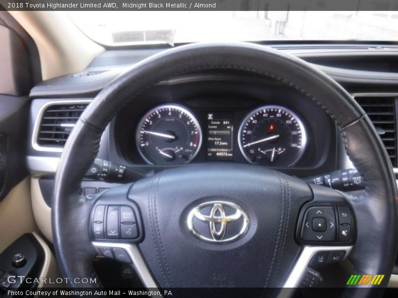 Midnight Black Metallic / Almond 2018 Toyota Highlander Limited AWD