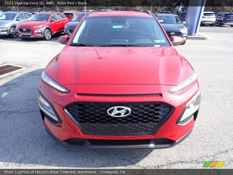 Pulse Red / Black 2021 Hyundai Kona SEL AWD