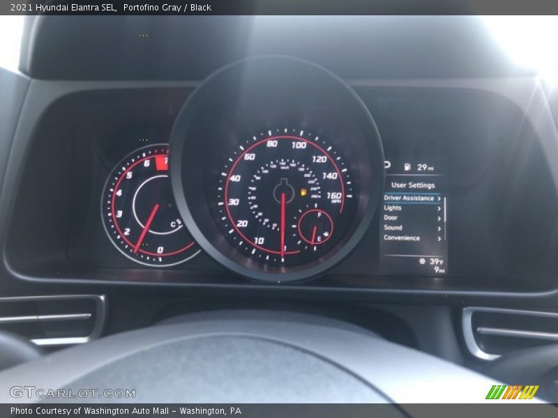 Portofino Gray / Black 2021 Hyundai Elantra SEL