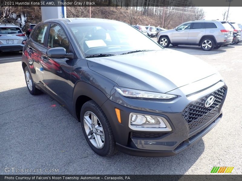 Thunder Gray / Black 2021 Hyundai Kona SE AWD