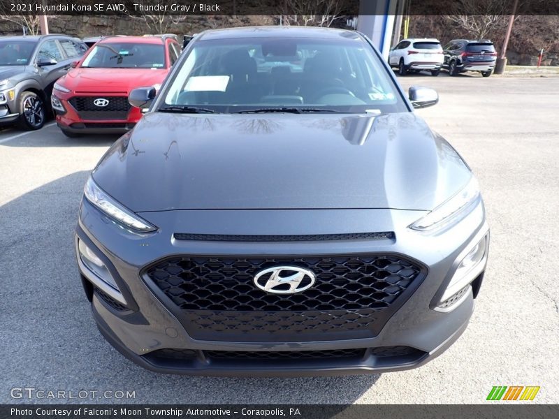Thunder Gray / Black 2021 Hyundai Kona SE AWD