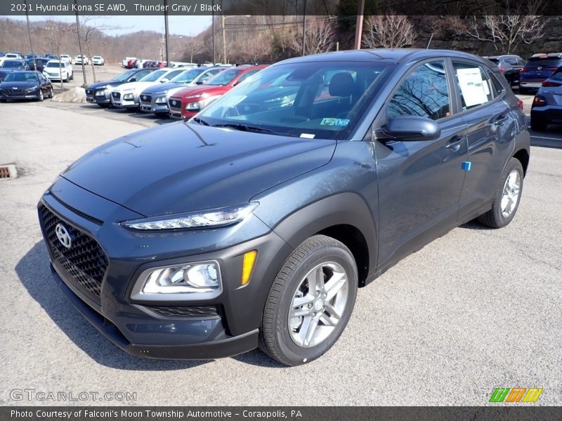 Thunder Gray / Black 2021 Hyundai Kona SE AWD