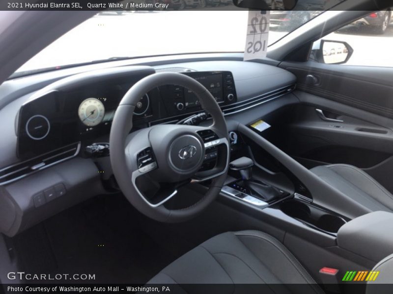 Quartz White / Medium Gray 2021 Hyundai Elantra SEL