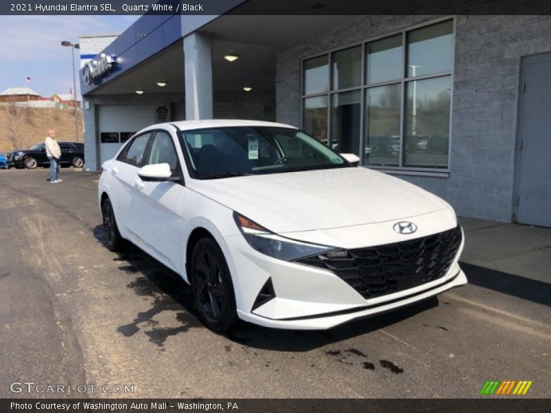 Quartz White / Black 2021 Hyundai Elantra SEL