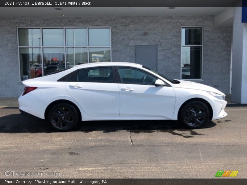 Quartz White / Black 2021 Hyundai Elantra SEL