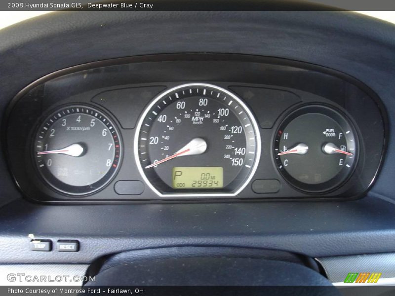 Deepwater Blue / Gray 2008 Hyundai Sonata GLS