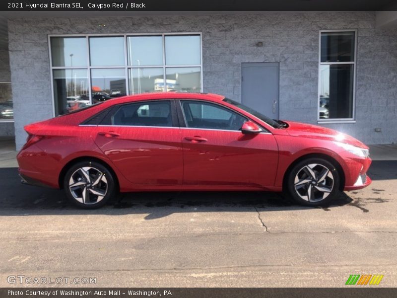 Calypso Red / Black 2021 Hyundai Elantra SEL