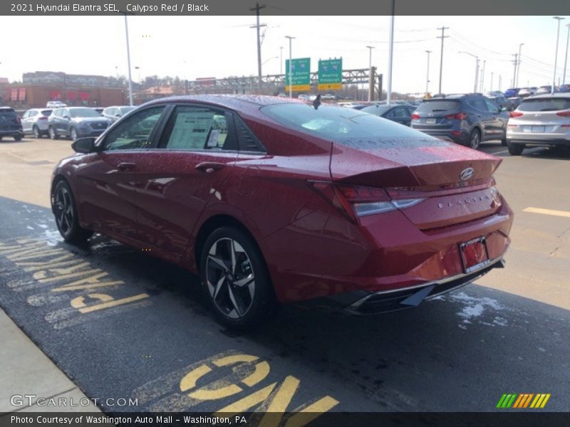 Calypso Red / Black 2021 Hyundai Elantra SEL
