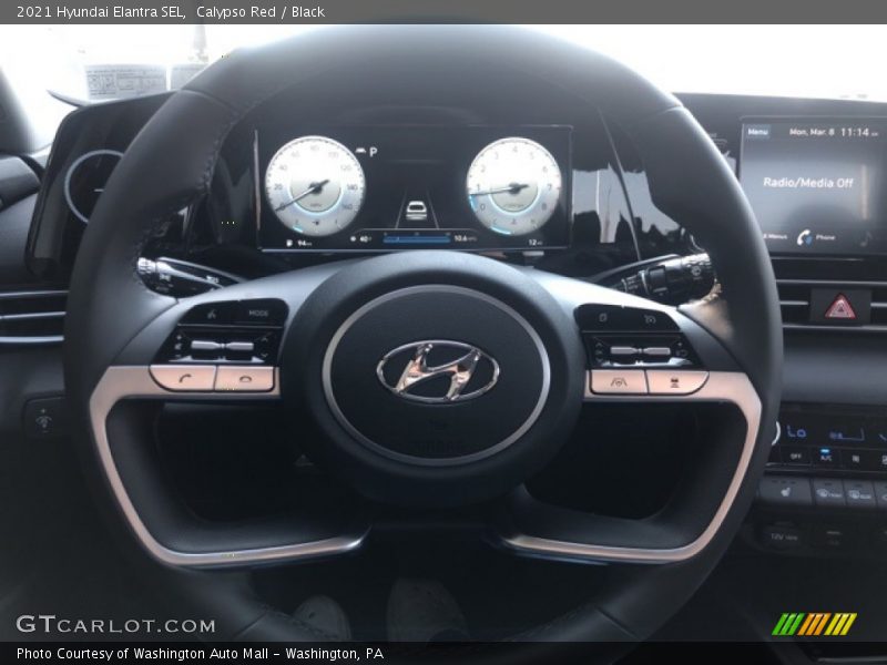 Calypso Red / Black 2021 Hyundai Elantra SEL