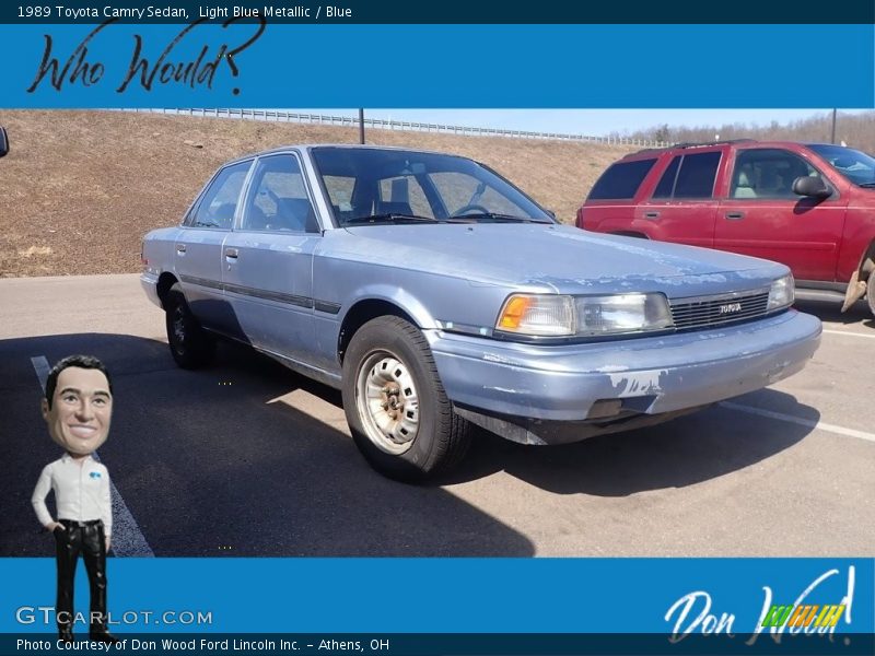 Light Blue Metallic / Blue 1989 Toyota Camry Sedan