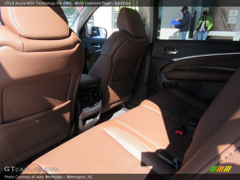 White Diamond Pearl / Espresso 2019 Acura MDX Technology SH-AWD