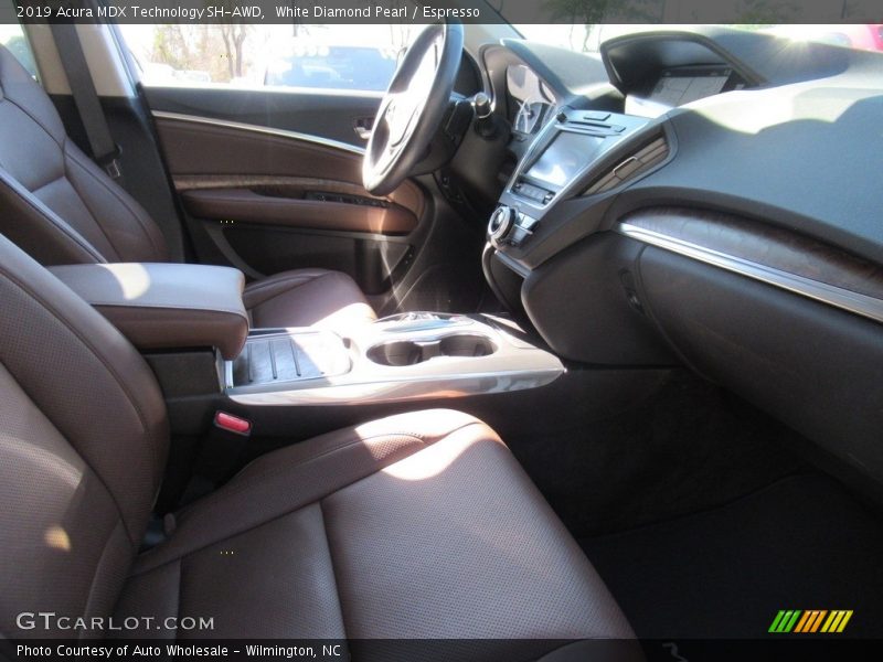 White Diamond Pearl / Espresso 2019 Acura MDX Technology SH-AWD