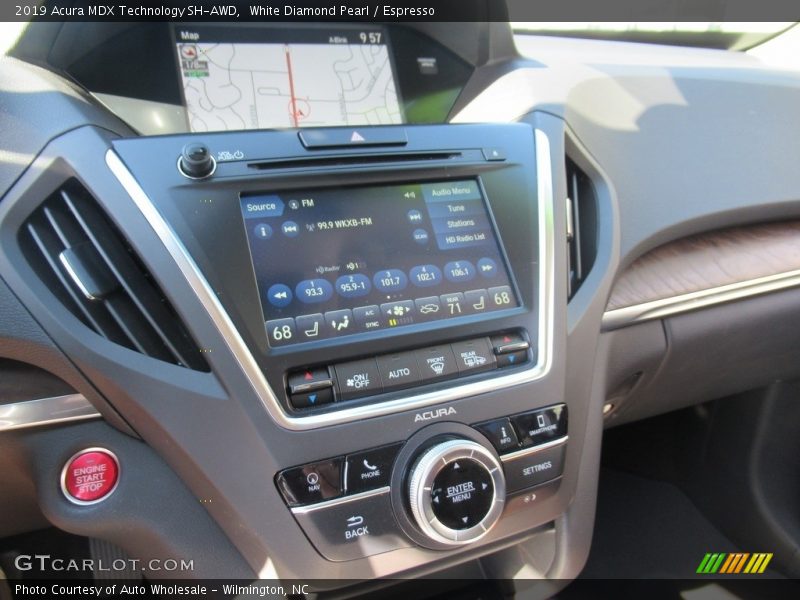 White Diamond Pearl / Espresso 2019 Acura MDX Technology SH-AWD