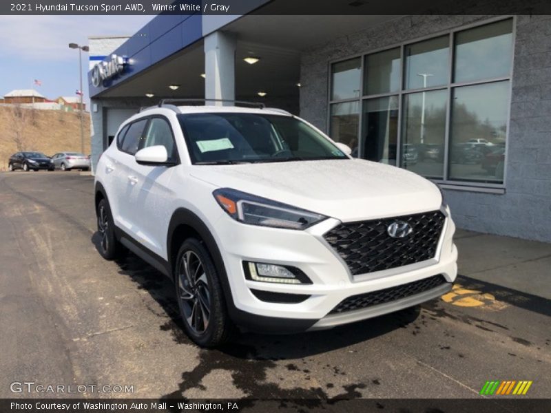 Winter White / Gray 2021 Hyundai Tucson Sport AWD