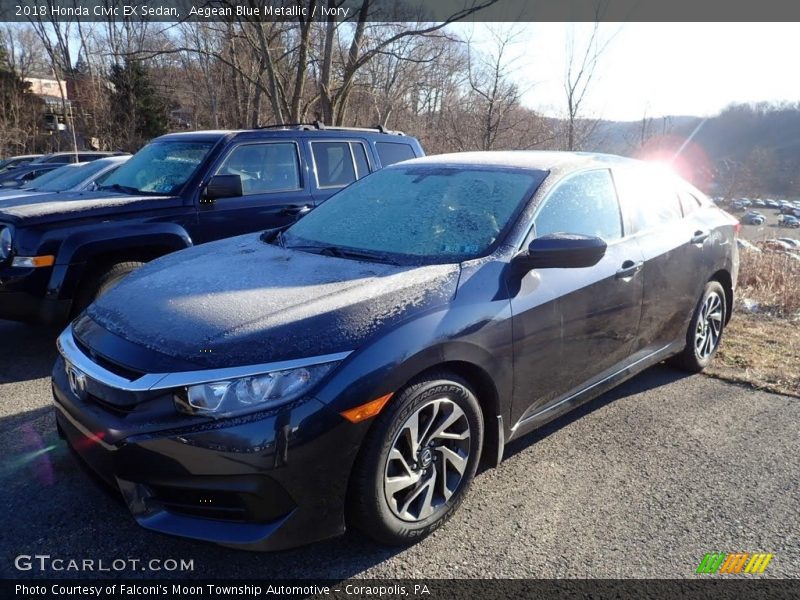Aegean Blue Metallic / Ivory 2018 Honda Civic EX Sedan