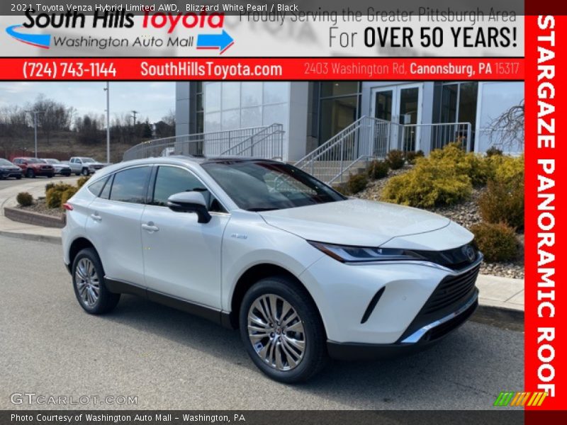 Blizzard White Pearl / Black 2021 Toyota Venza Hybrid Limited AWD