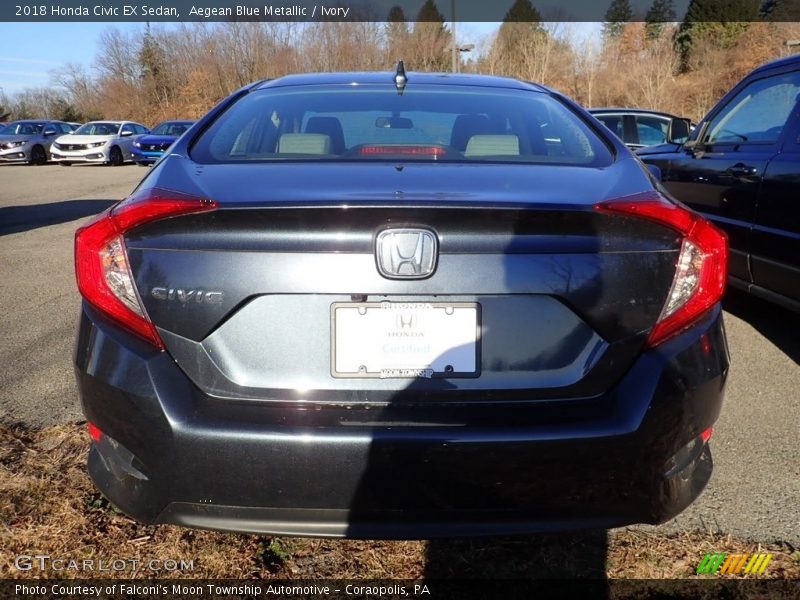 Aegean Blue Metallic / Ivory 2018 Honda Civic EX Sedan