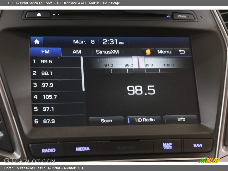 Audio System of 2017 Santa Fe Sport 2.0T Ulitimate AWD