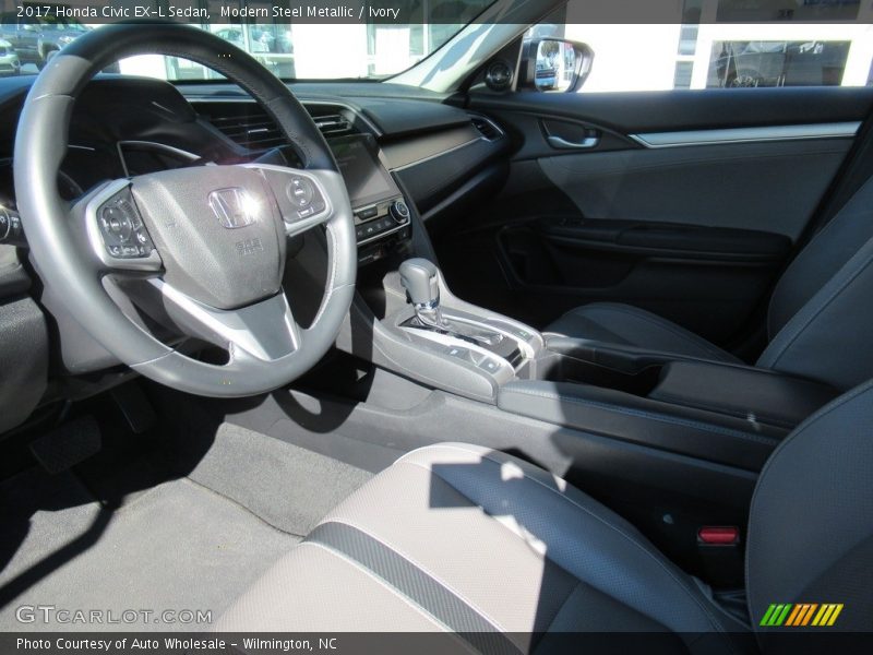 Modern Steel Metallic / Ivory 2017 Honda Civic EX-L Sedan
