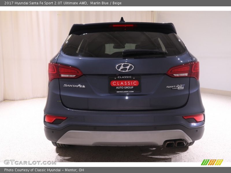 Marlin Blue / Beige 2017 Hyundai Santa Fe Sport 2.0T Ulitimate AWD